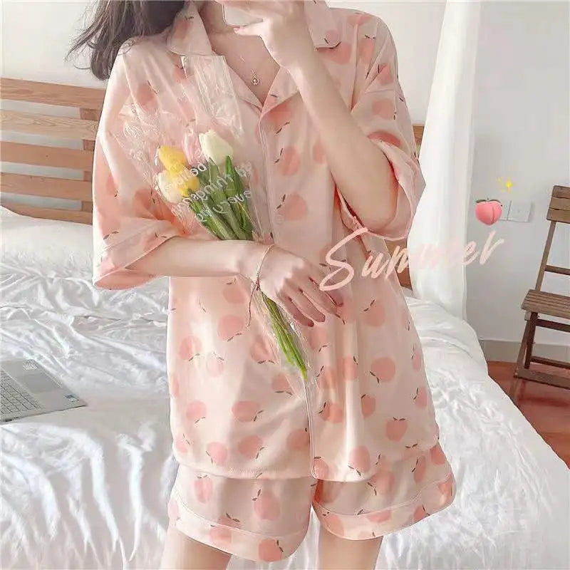 New Women Cartoon Sleepwear Pajamas – Short Pants & Short Sleeves Loungewear