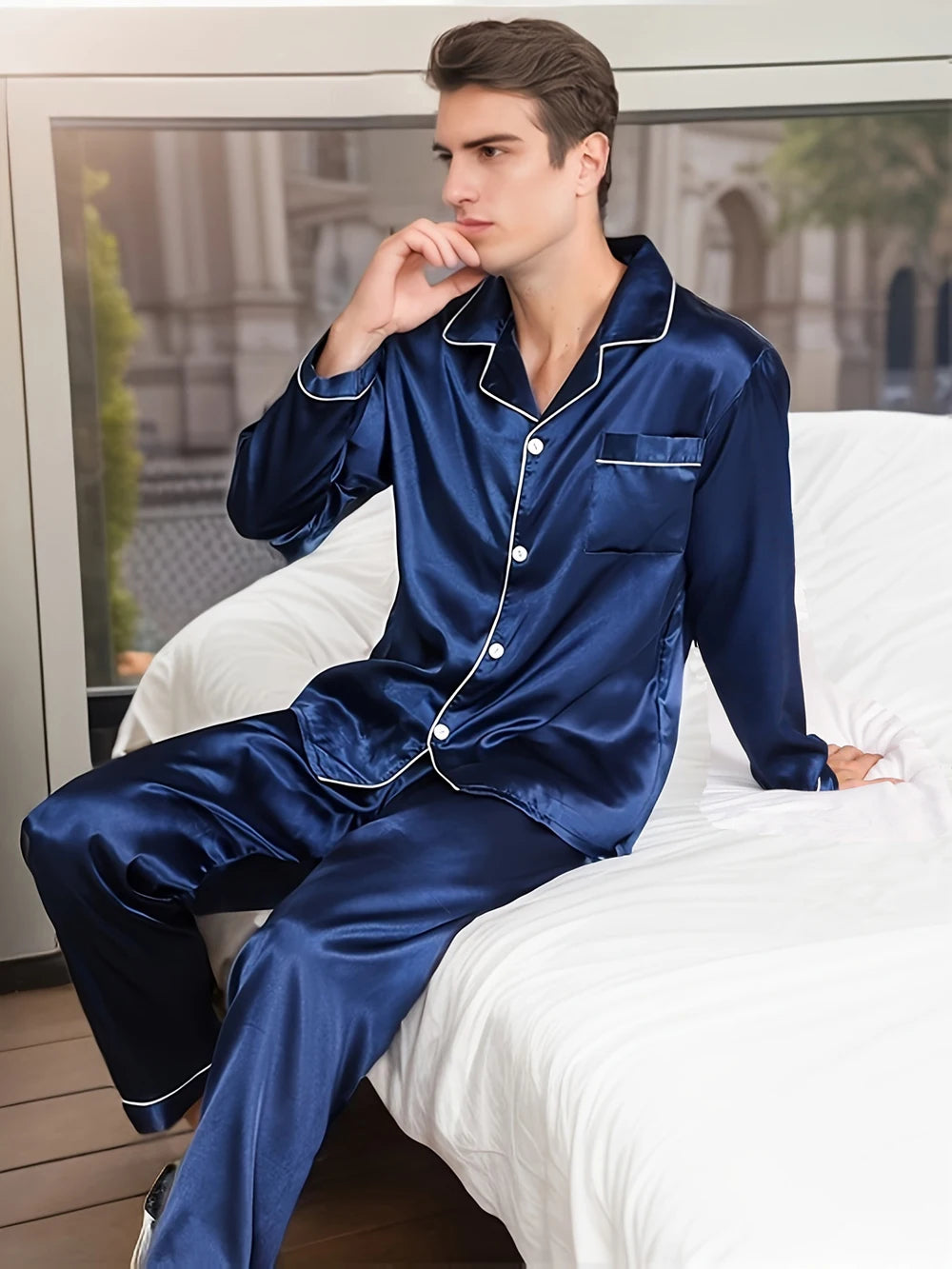 Men's Silk Pajama Set