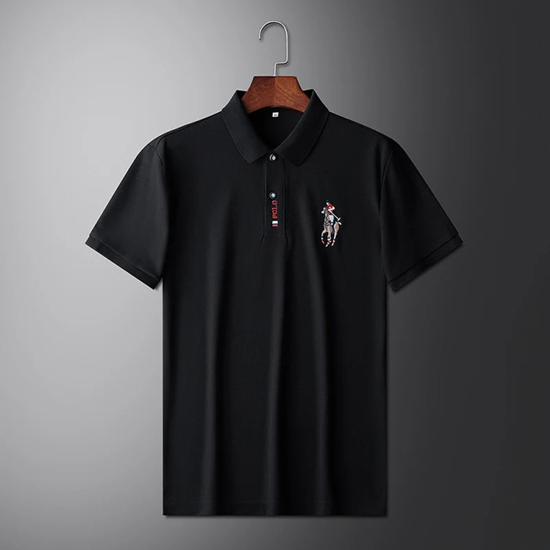 Men's Summer Embroidered Casual Polo Shirt - Short Sleeve Comfort