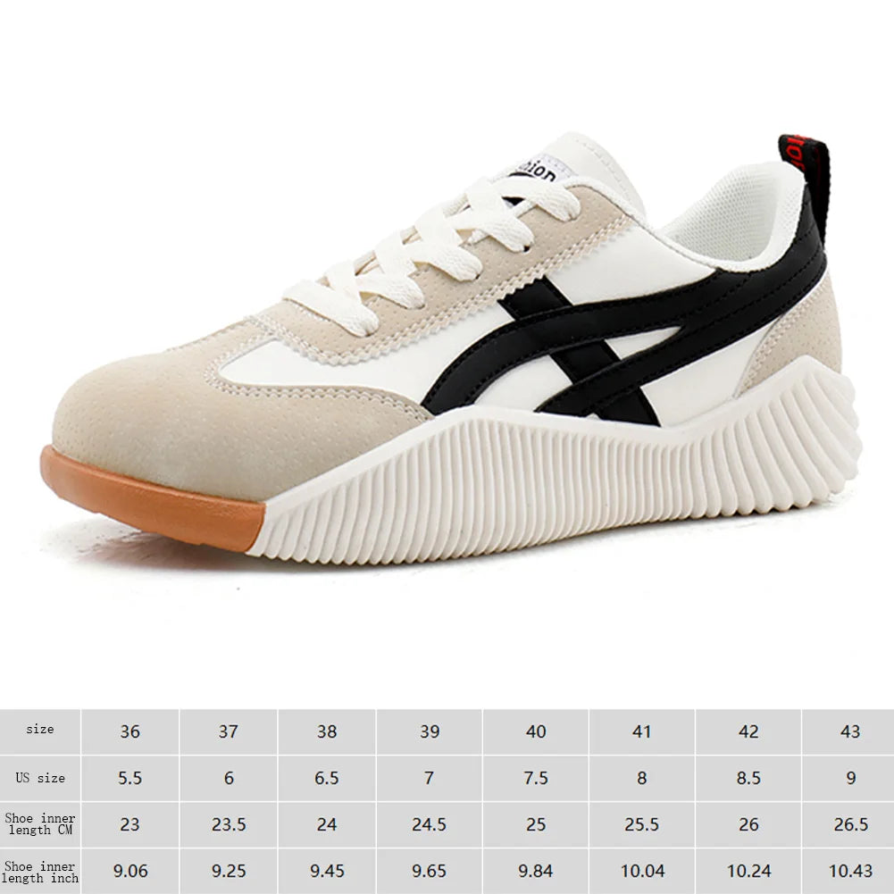 Women Fashion Sneakers Lace-up Walking Shoes with Arch Support Casual Shoes Student Board Shoes for Indoor Outdoor