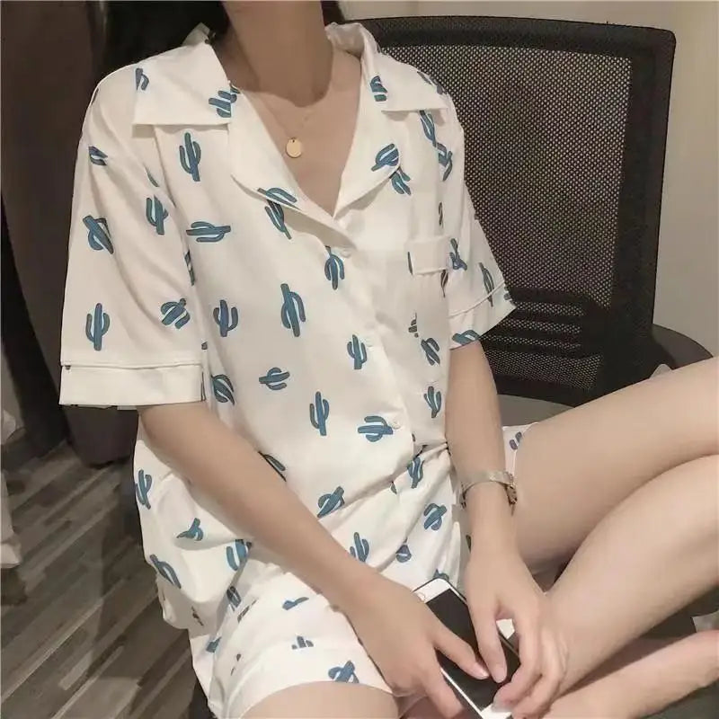 New Women Cartoon Sleepwear Pajamas – Short Pants & Short Sleeves Loungewear