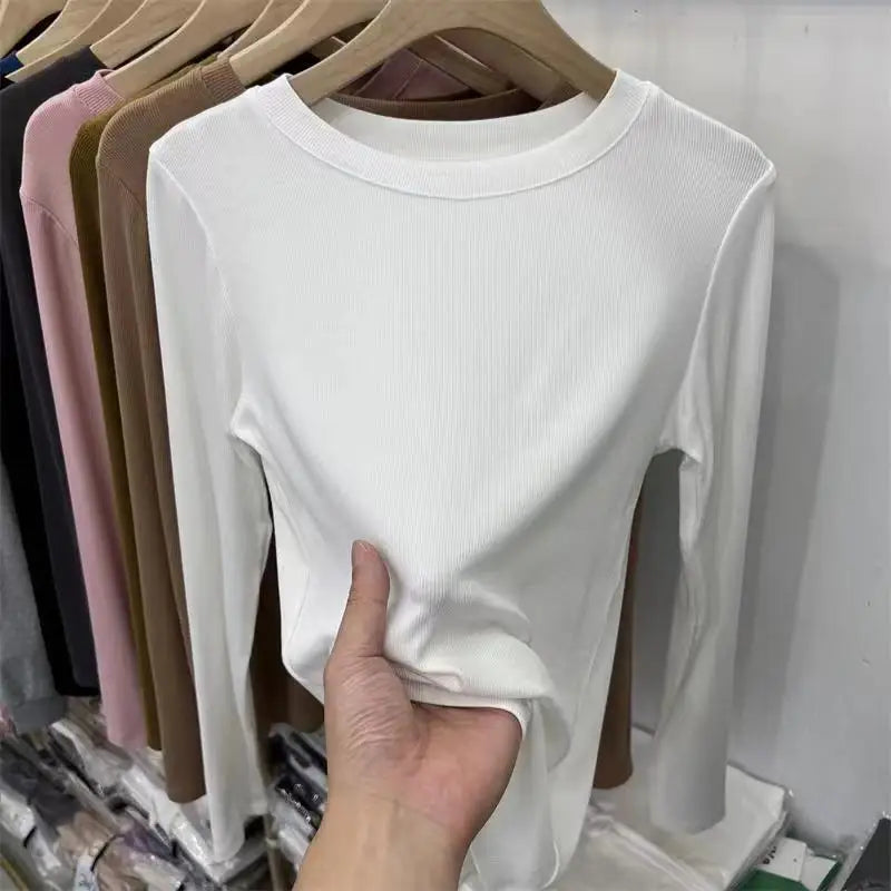 Autumn Women's Slim O-Neck Long Sleeve T-Shirt