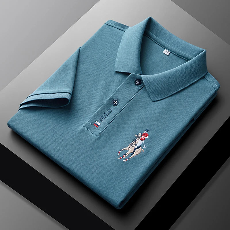 Men's Embroidered Casual Polo Shirt - Summer Short Sleeve Fashion Top