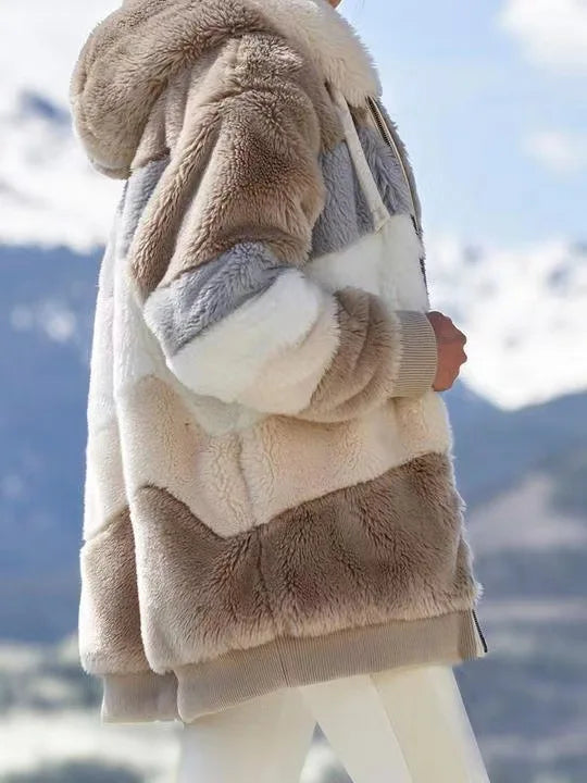 Oversized Hooded Jacket for Women - Autumn Winter Plush Coat 2023