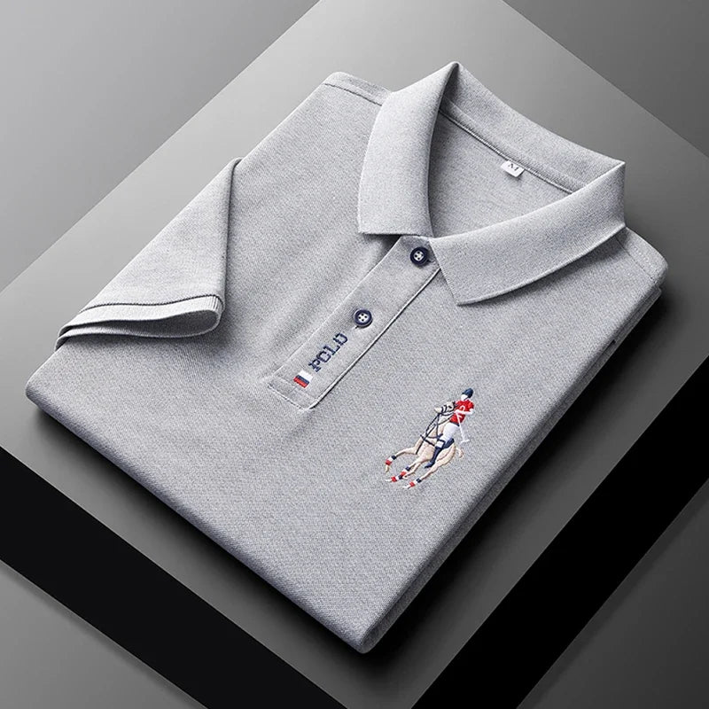 Men's Embroidered Casual Polo Shirt - Summer Short Sleeve Fashion Top