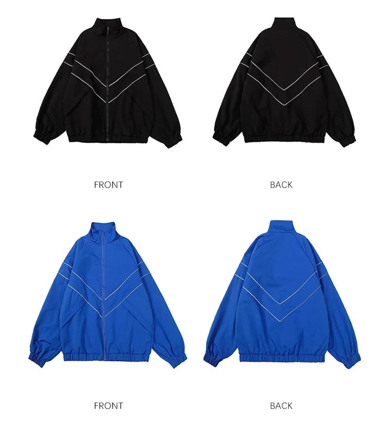 Hip Hop Varsity Jacket Men & Women Color Block Windbreaker Spring Autumn College Fashion