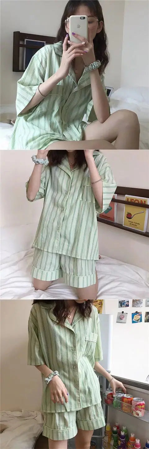 New Women Cartoon Sleepwear Pajamas – Short Pants & Short Sleeves Loungewear