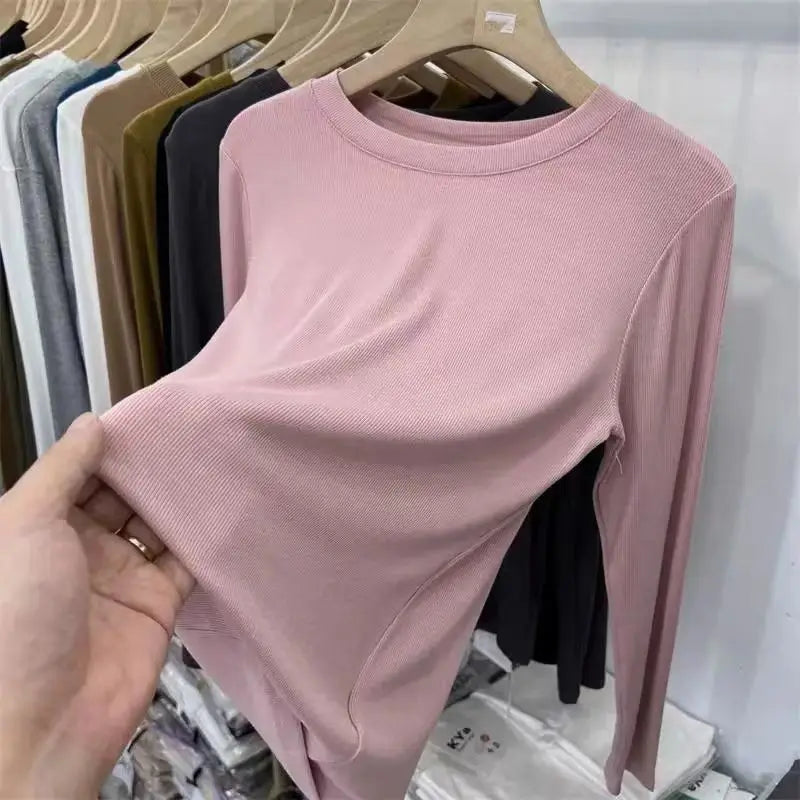 Autumn Women's Slim O-Neck Long Sleeve T-Shirt