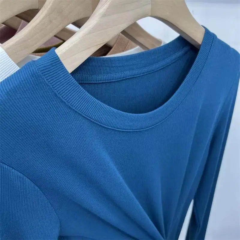 Autumn Women's Slim O-Neck Long Sleeve T-Shirt