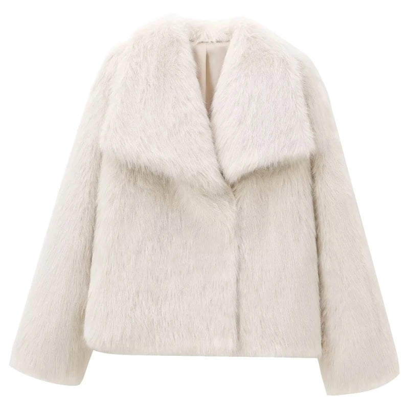 Women's Plush Fur Crop Jacket