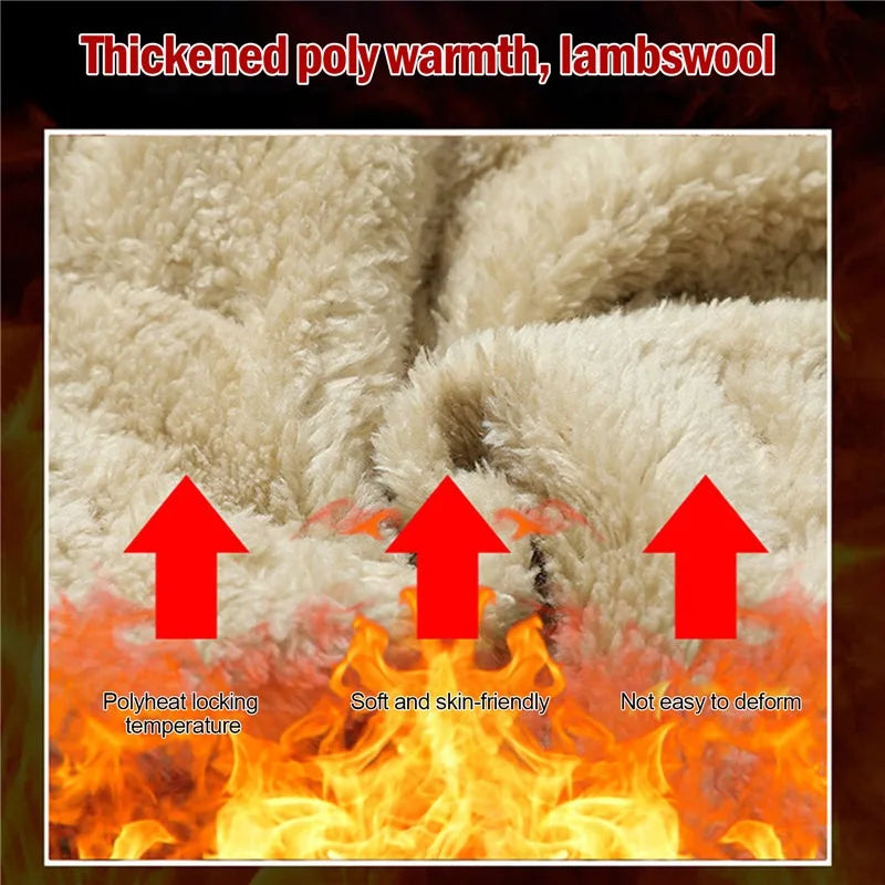 Winter Sweatwear Men Thick Fleece Sweatpants Lambswool Thermal Casual Waterproof Warm Cotton Trousers