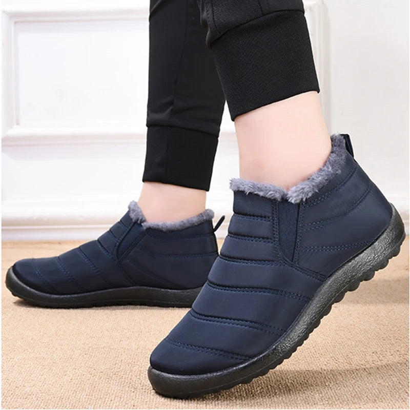 Men's Waterproof Winter Boots - Fur Lined Hiking Ankle Work Shoes