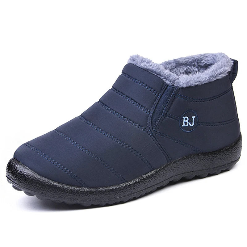 Men's Waterproof Winter Boots - Fur Lined Hiking Ankle Work Shoes