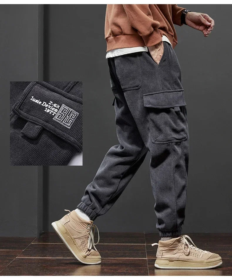 Spring Autumn Elastic Waist Casual Pants for Men