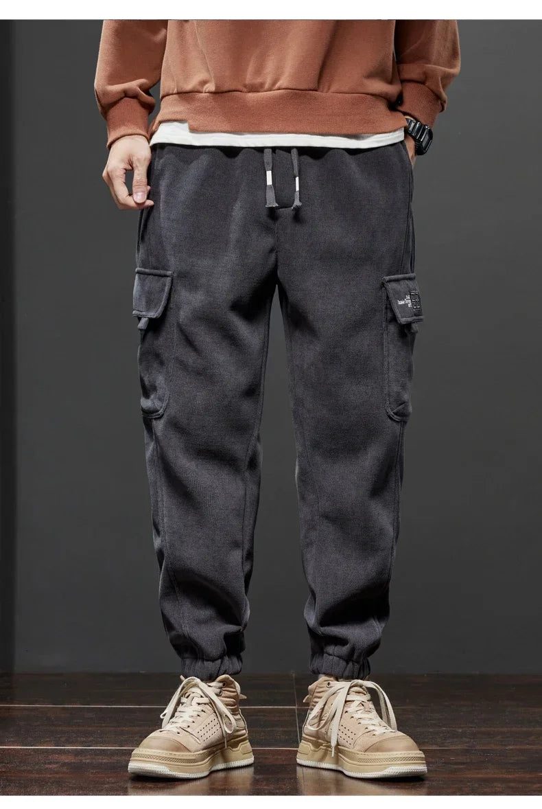 Spring Autumn Elastic Waist Casual Pants for Men