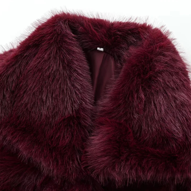 Women's Plush Fur Crop Jacket