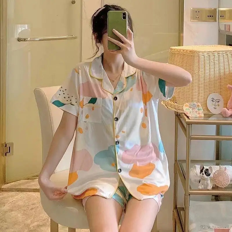 New Women Cartoon Sleepwear Pajamas – Short Pants & Short Sleeves Loungewear