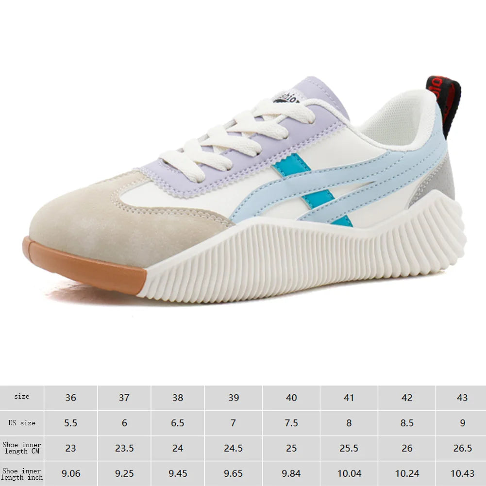 Women Fashion Sneakers Lace-up Walking Shoes with Arch Support Casual Shoes Student Board Shoes for Indoor Outdoor