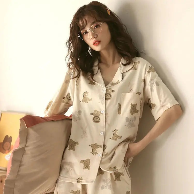 New Women Cartoon Sleepwear Pajamas – Short Pants & Short Sleeves Loungewear