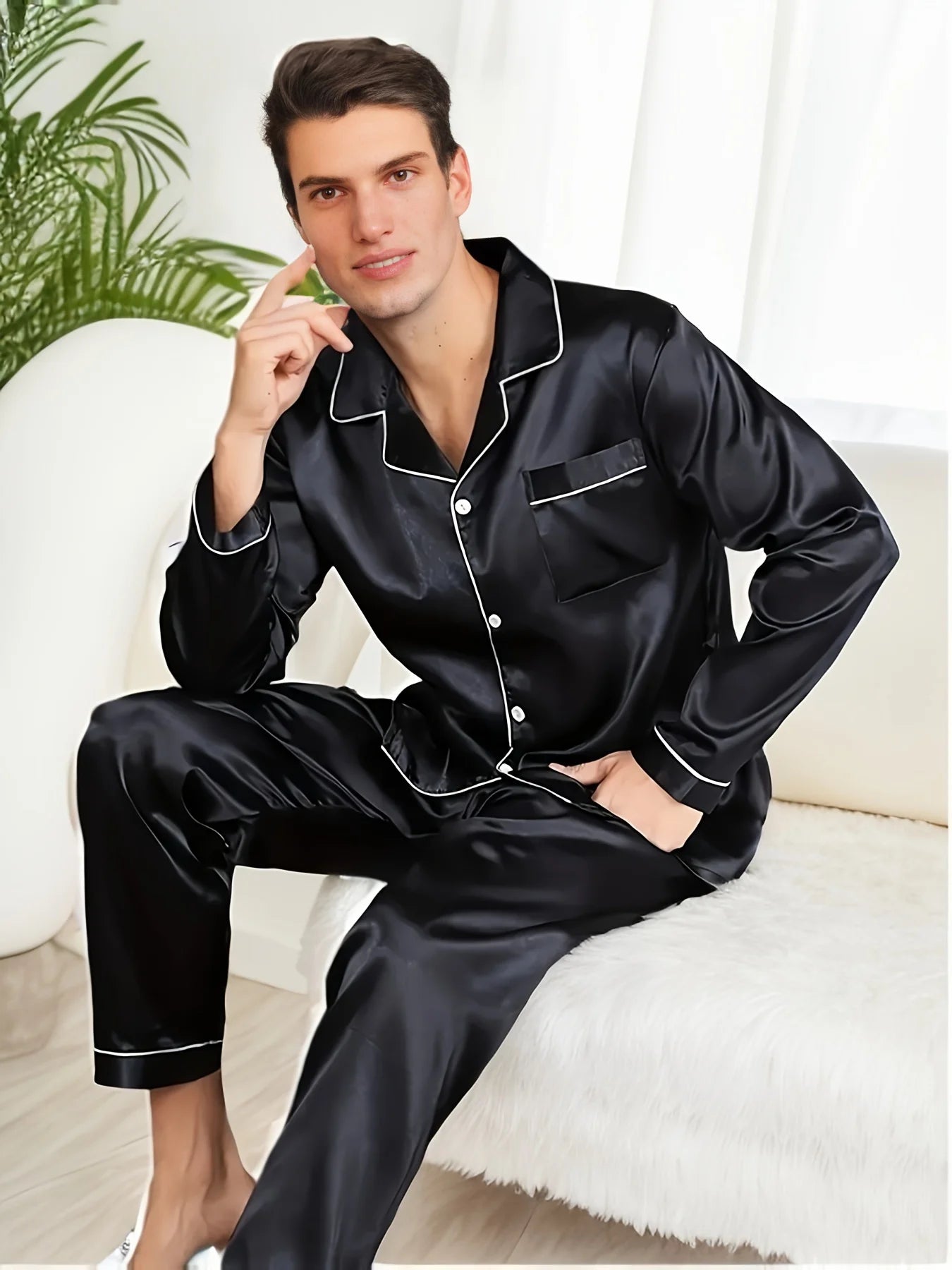 Men's Silk Pajama Set