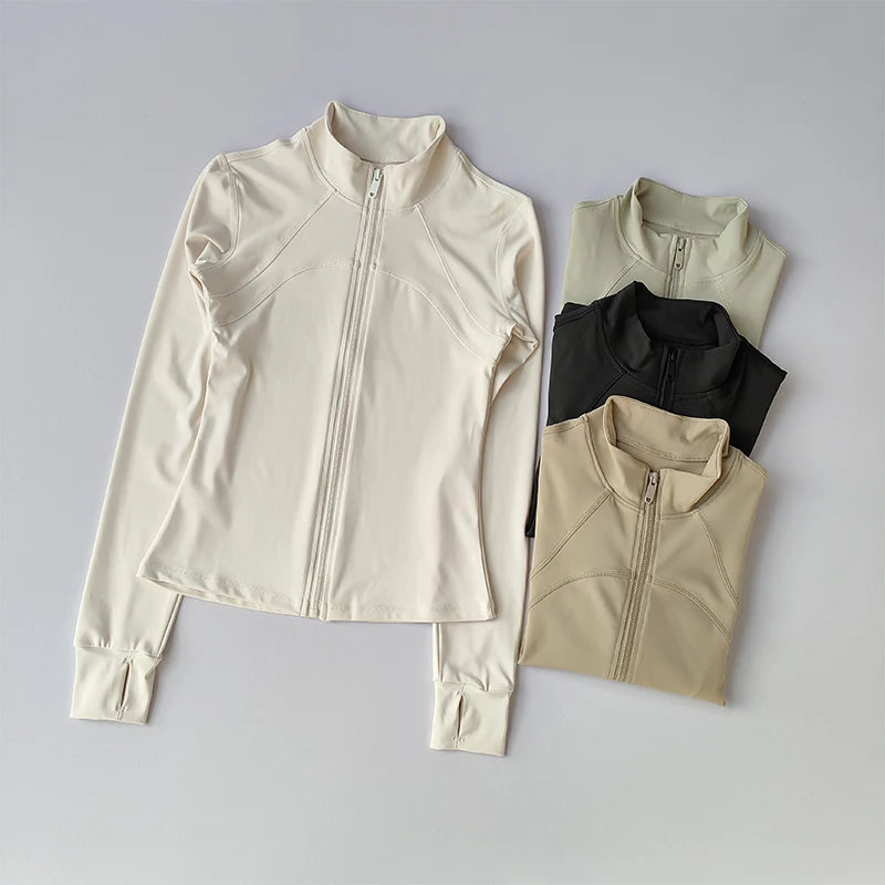 Yoga Suit Women's High-end Long Sleeved Sports Jacket Running Training Fitness Top