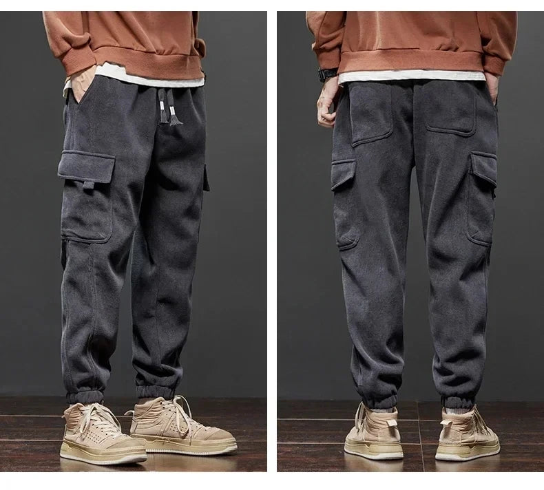 Spring Autumn Elastic Waist Casual Pants for Men