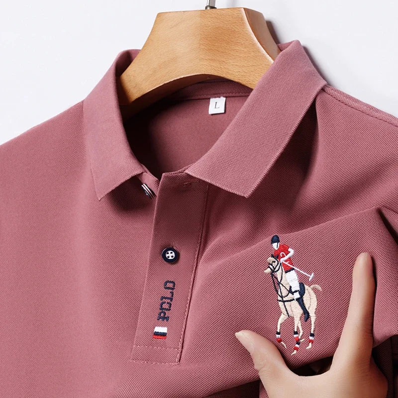 Men's Embroidered Casual Polo Shirt - Summer Short Sleeve Fashion Top