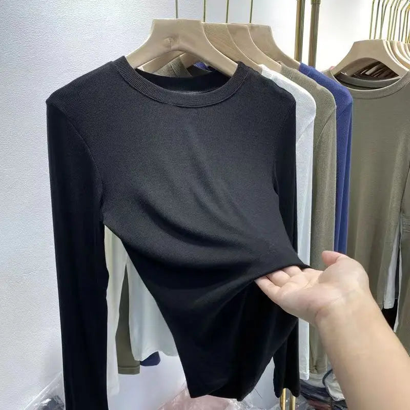 Autumn Women's Slim O-Neck Long Sleeve T-Shirt