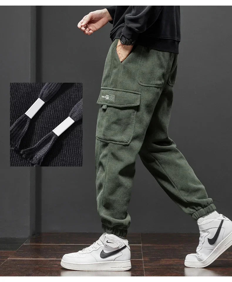 Spring Autumn Elastic Waist Casual Pants for Men