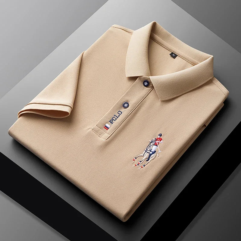 Men's Embroidered Casual Polo Shirt - Summer Short Sleeve Fashion Top
