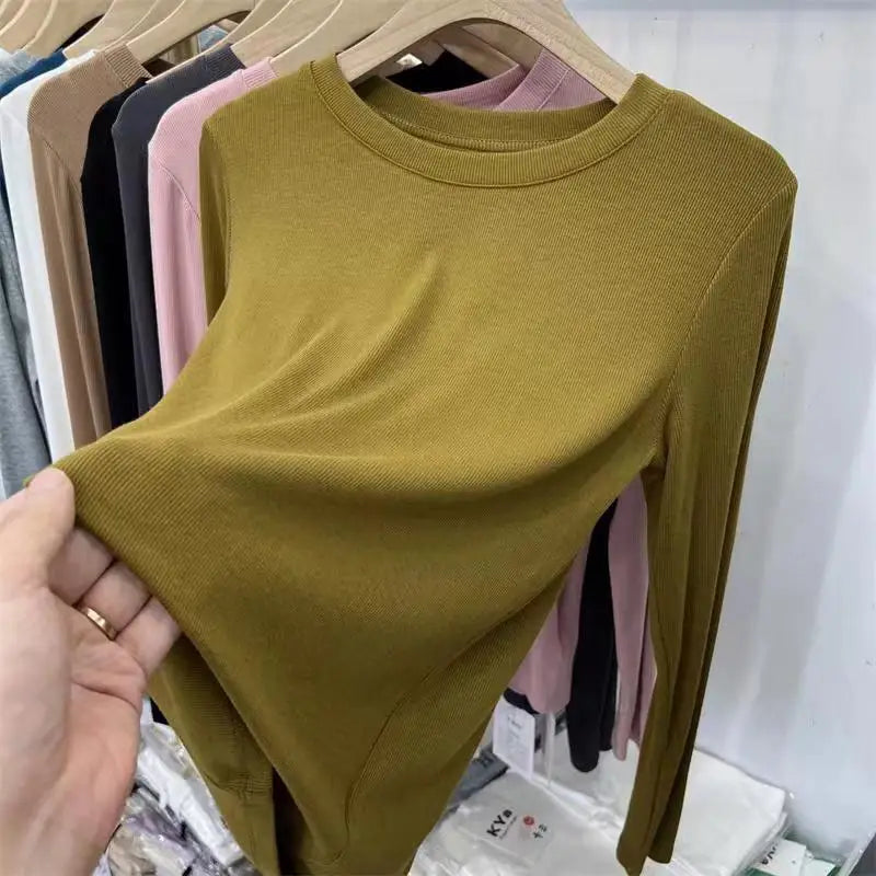 Autumn Women's Slim O-Neck Long Sleeve T-Shirt