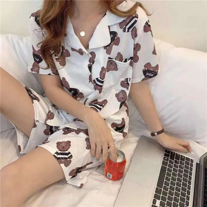 New Women Cartoon Sleepwear Pajamas – Short Pants & Short Sleeves Loungewear