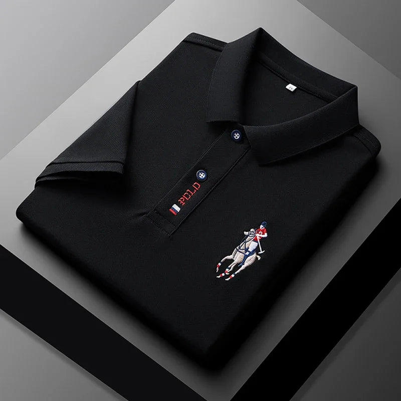 Men's Embroidered Casual Polo Shirt - Summer Short Sleeve Fashion Top