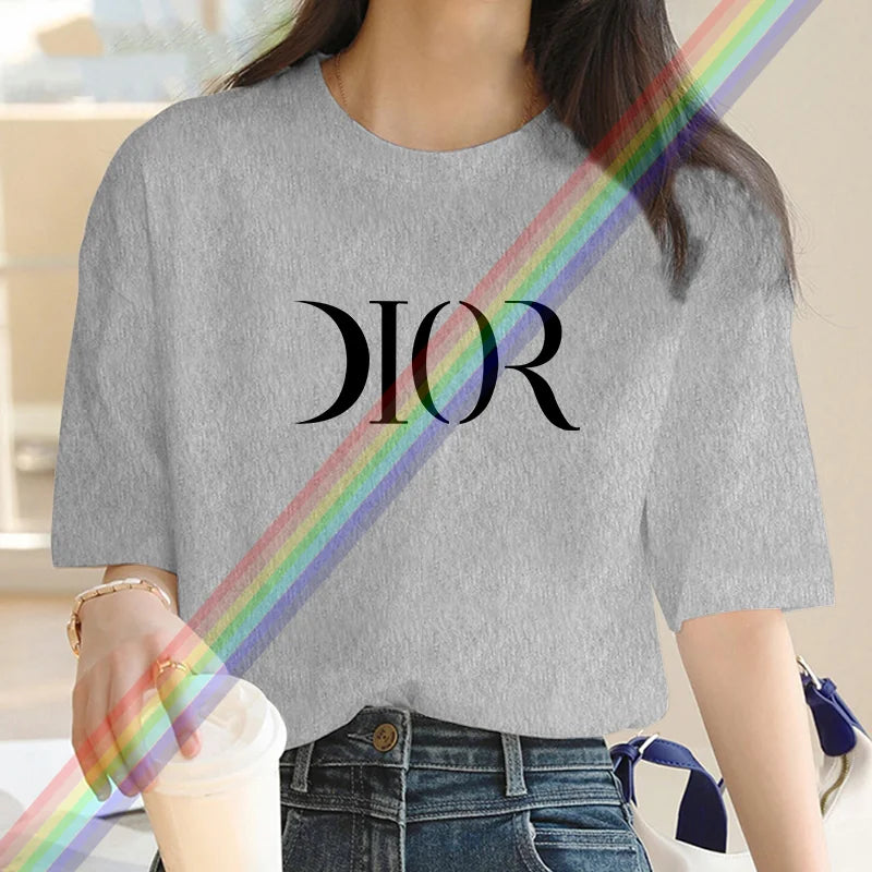 2025 New Summer Fashion Dr Printing Women's Luxury Harajuku T-Shirt – 100% Cotton O-Neck Short Sleeve Top