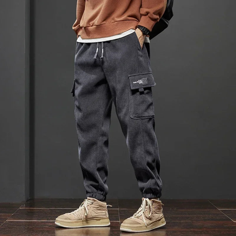 Spring Autumn Elastic Waist Casual Pants for Men