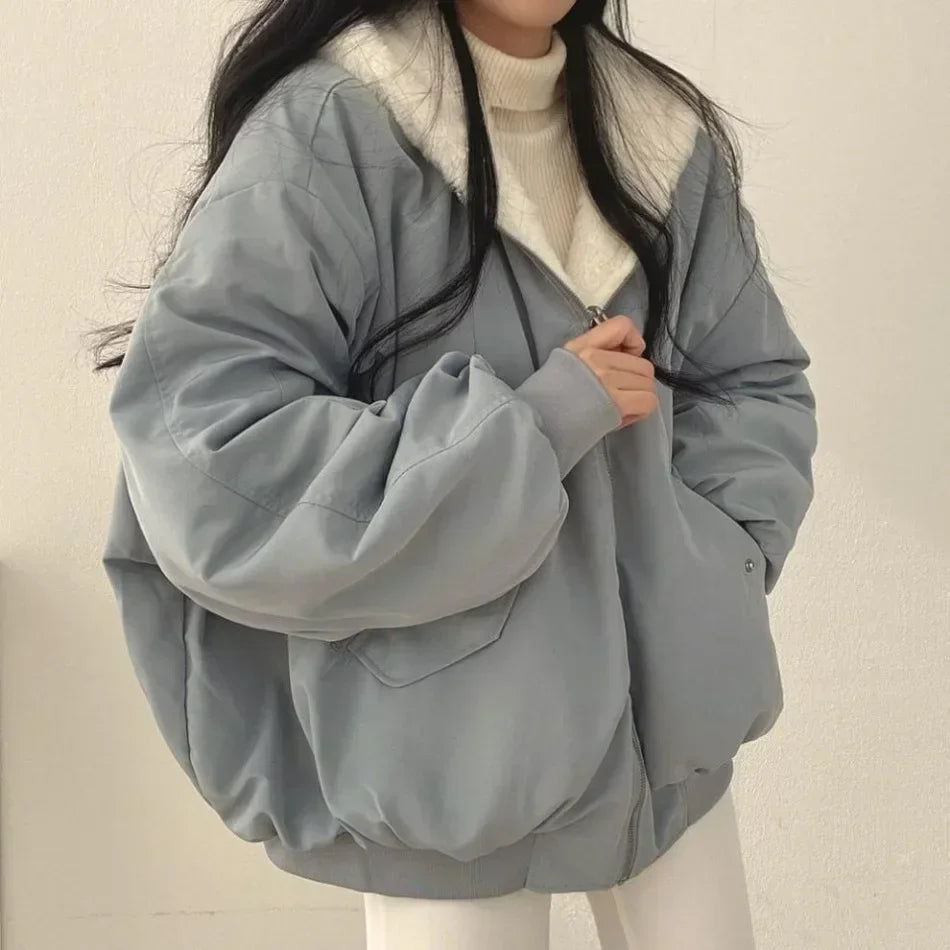 New Women's Thick Warm Parkas - Oversized Hooded Zip-Up Coat