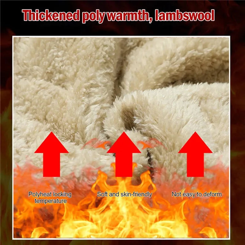Winter Sweatwear Men Thick Fleece Sweatpants Lambswool Thermal Casual Waterproof Warm Cotton Trousers