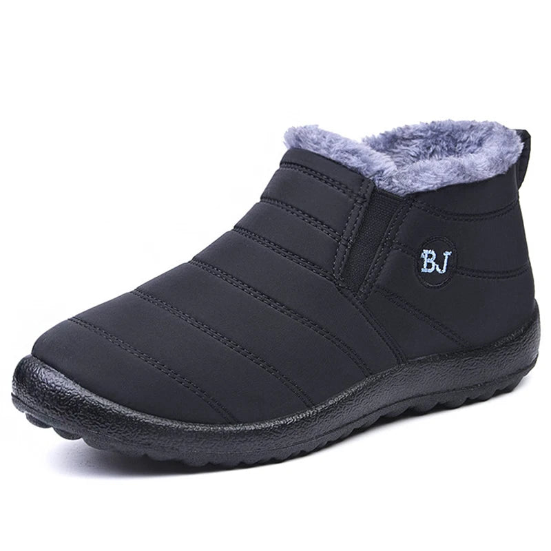 Men's Waterproof Winter Boots - Fur Lined Hiking Ankle Work Shoes