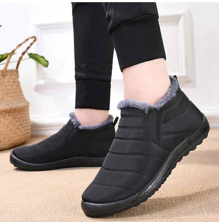 Men's Waterproof Winter Boots - Fur Lined Hiking Ankle Work Shoes