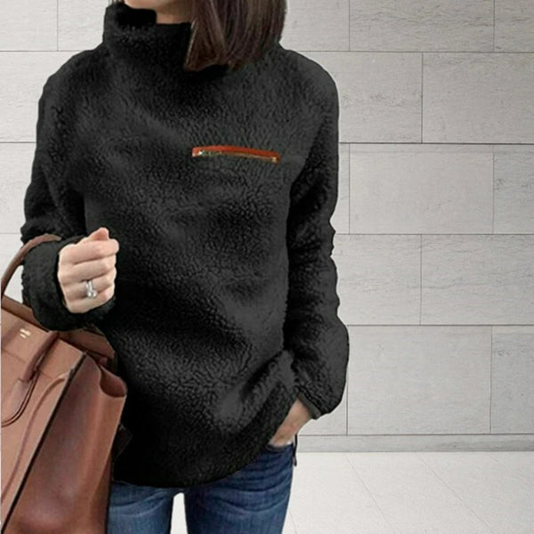 Winter Super Soft Solid Color Turtleneck Pullover Sweater for Women