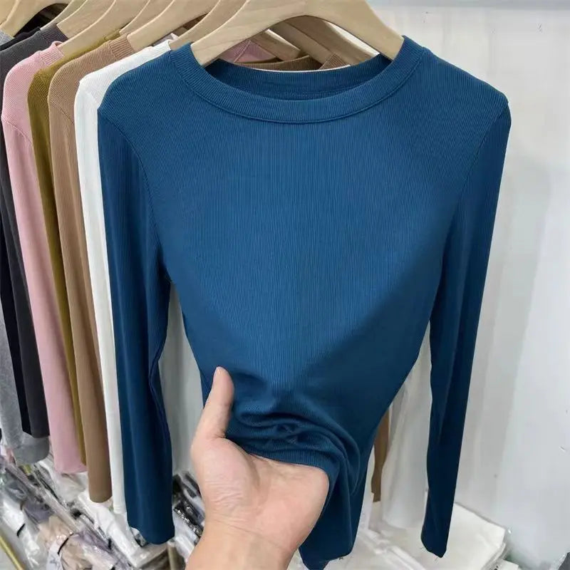 Autumn Women's Slim O-Neck Long Sleeve T-Shirt