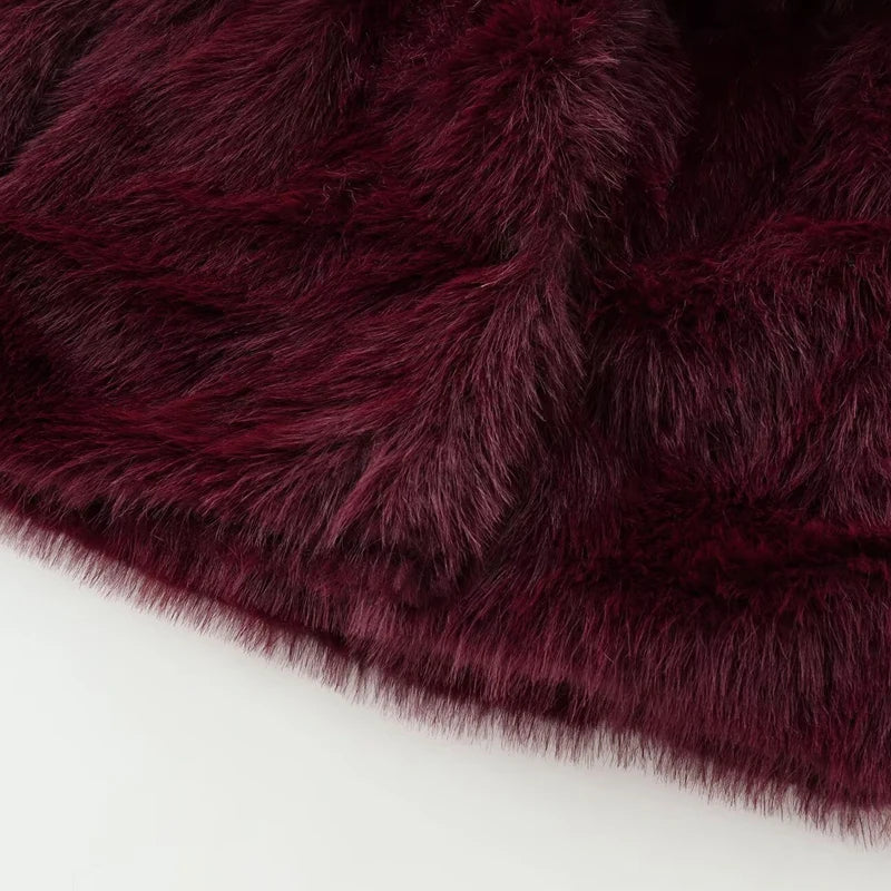 Women's Plush Fur Crop Jacket