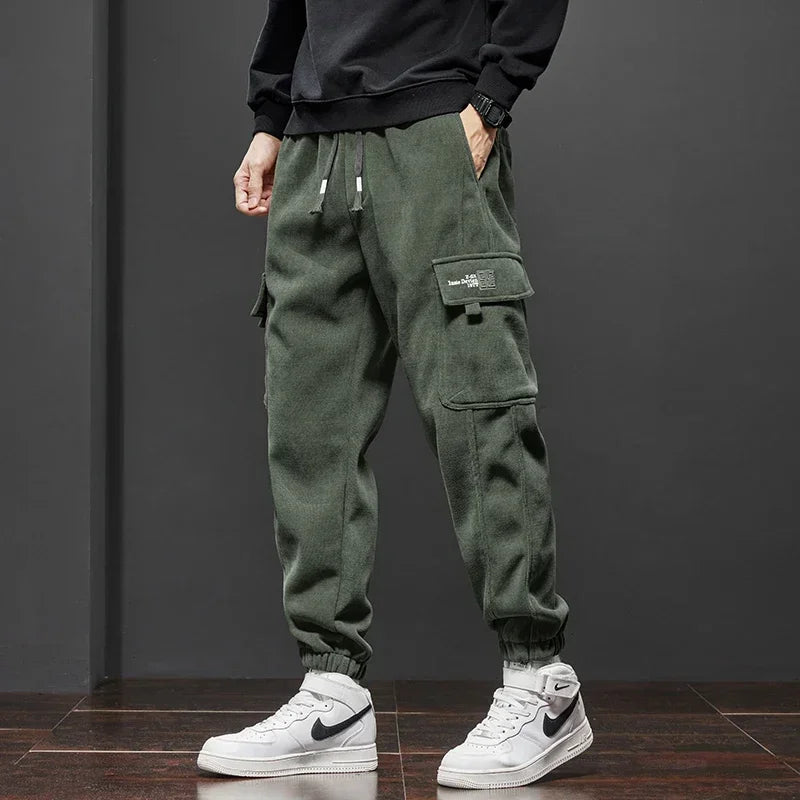 Spring Autumn Elastic Waist Casual Pants for Men