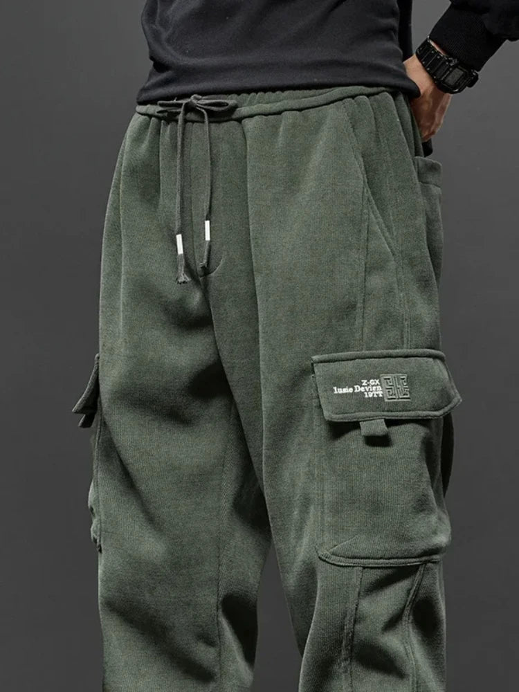 Spring Autumn Elastic Waist Casual Pants for Men