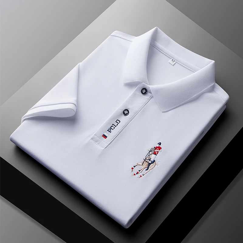 Men's Embroidered Casual Polo Shirt - Summer Short Sleeve Fashion Top