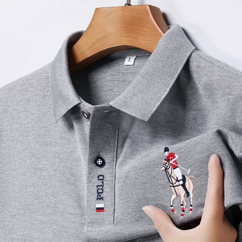 Men's Embroidered Casual Polo Shirt - Summer Short Sleeve Fashion Top