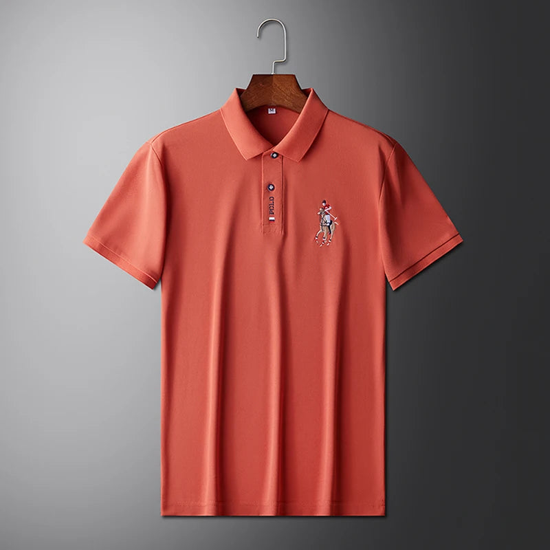 Men's Summer Embroidered Casual Polo Shirt - Short Sleeve Comfort