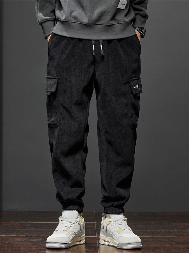 Spring Autumn Elastic Waist Casual Pants for Men