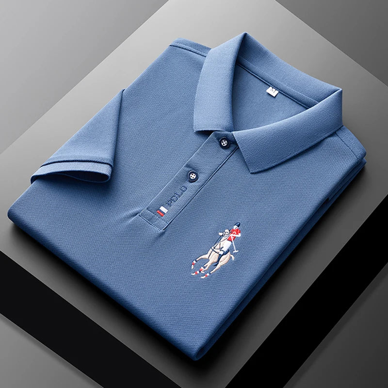Men's Embroidered Casual Polo Shirt - Summer Short Sleeve Fashion Top