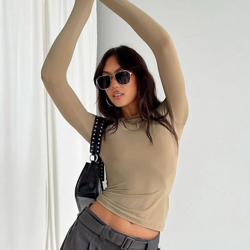 Women’s Casual Long Sleeve Slim Fit T-Shirts - Spring & Autumn Pullover Tees